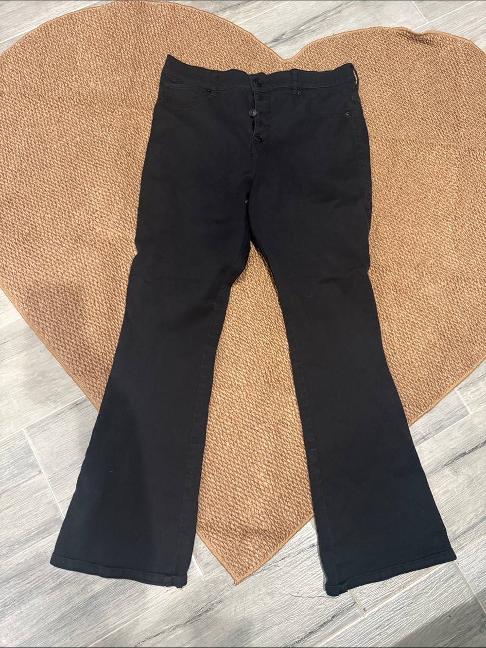 Express Black Flare Wide-Leg Jeans - High Rise